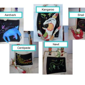 Cotton embroidered Bags for children (with softie)