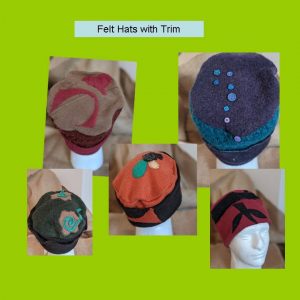 Felted Hats with trim for adults